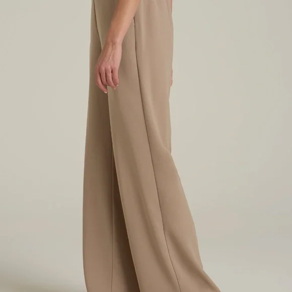 American Tall Pull-On Crepe Ultra Wide Pants for tall women in Dark Sand Size XL - Picture 3 of 3